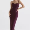 Lani Merlot korsetter-maxidress