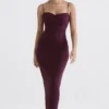 Lani Merlot korsetter-maxidress