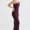 Lani Merlot korsetter-maxidress