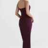 Lani Merlot korsetter-maxidress