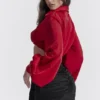 Laraine Cherry Silk Blouson Topper