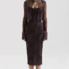 Larra Bitter Chocolate Lace Korsetter Midi Kjoler & Boleroer