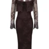 Larra Bitter Chocolate Lace Korsetter Midi Kjoler & Boleroer