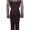 Larra Bitter Chocolate Lace Korsetter Midi Kjoler & Boleroer