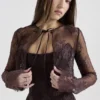 Larra Bitter Chocolate Lace Korsetter Midi Kjoler & Boleroer