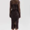 Larra Bitter Chocolate Lace Korsetter Midi Kjoler & Boleroer