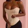 Larra Vintage Ivory Strapless Lace Korsetter Top