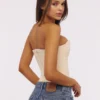 Larra Vintage Ivory Strapless Lace Korsetter Top