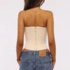 Larra Vintage Ivory Strapless Lace Korsetter Top