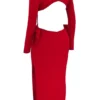 Lavele rød maxi-kjolelengde med sløyfe