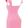 Leonida fransk rosa korsettminikjole