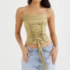 Letitia Olive Satin Lace Up Korsetter
