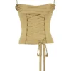 Letitia Olive Satin Lace Up Korsetter