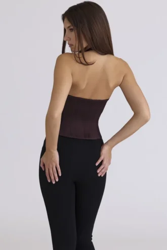 Lia Chocolat Satin Waist Cinch Korsetter Topper