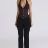 Lia Chocolat Satin Waist Cinch Korsetter Topper