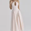 Lilli Blush Peek-a-Boo Keyhole Cotton Midi Kjoler
