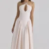 Lilli Blush Peek-a-Boo Keyhole Cotton Midi Kjoler