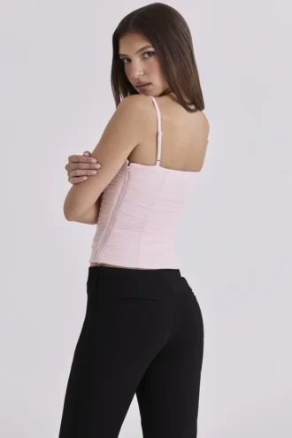 Lini rosa mesh-korsetter-topper