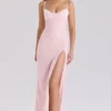Lini Soft Pink Mesh Maxi Kjoler