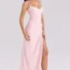 Lini Soft Pink Mesh Maxi Kjoler