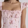 Livia rosa vintage rose bomulls midi-sommerkjoler