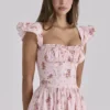 Livia rosa vintage rose bomulls midi-sommerkjoler