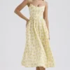 Lolita Buttercup Vintage blomstertrykk bomullskorsetter-sommerkjoler