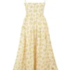 Lolita Buttercup Vintage blomstertrykk bomullskorsetter-sommerkjoler