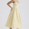 Lolita Buttercup Vintage blomstertrykk bomullskorsetter-sommerkjoler
