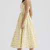 Lolita Buttercup Vintage blomstertrykk bomullskorsetter-sommerkjoler