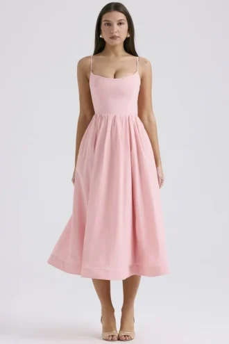 Lolita Rose Pink Cotton Korsetter Sommerkjoler