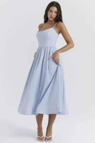 Lolita Soft Blue korsetter-sommerkjoler