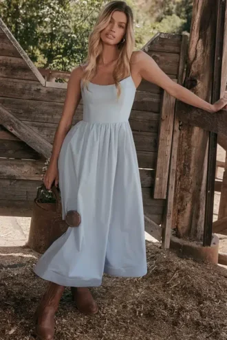 Lolita Soft Blue korsetter-sommerkjoler