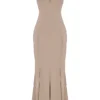 Loren Latte korsetter-maxidress