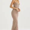 Loren Latte korsetter-maxidress