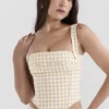 Lottie Gingerbread Gingham-korsetter