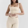Lottie Gingerbread Gingham-korsetter