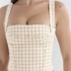 Lottie Gingerbread Gingham-korsetter