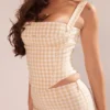 Lottie Gingerbread Gingham-korsetter