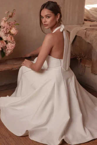 Loulou Ivory halterneck-midikjole
