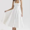 Loulou Ivory halterneck-midikjole