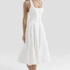 Loulou Ivory halterneck-midikjole