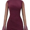 Lucasta Mulberry rynket minikjole
