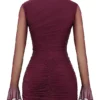 Lucasta Mulberry rynket minikjole