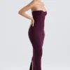 Lucia Grape stroppeløs korsetter-maxidress