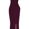 Lucia Grape stroppeløs korsetter-maxidress