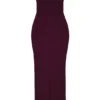 Lucia Grape stroppeløs korsetter-maxidress