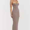 Lucia Taupe stroppeløs korsetter-maxidress