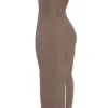 Lucia Taupe stroppeløs korsetter-maxidress