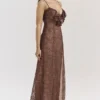 Lucianna Espresso Lace Maxi Kjoler